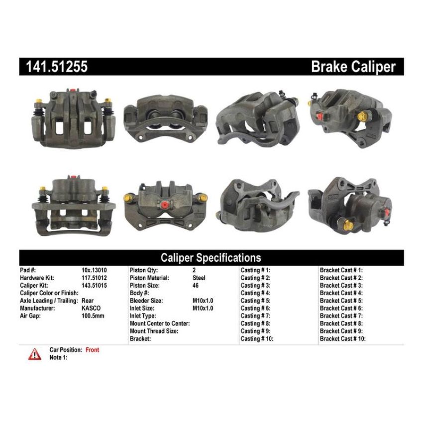 CENTRIC PARTS 141.51255 Centric Semi-Loaded Brake Caliper