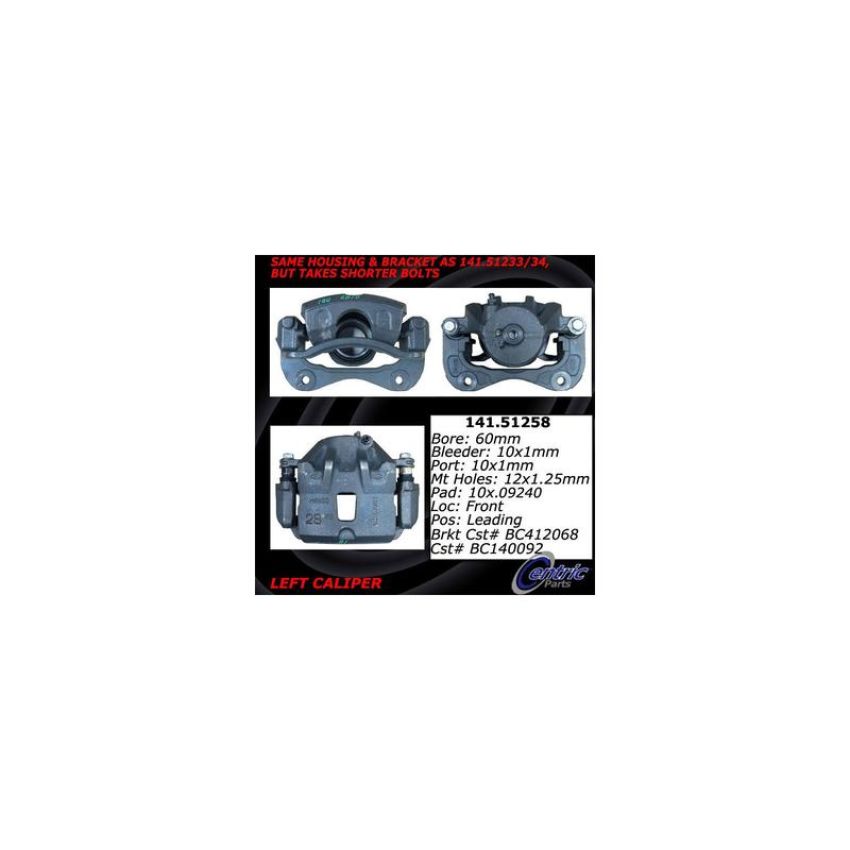 CENTRIC PARTS 141.51258 Centric Semi-Loaded Brake Caliper