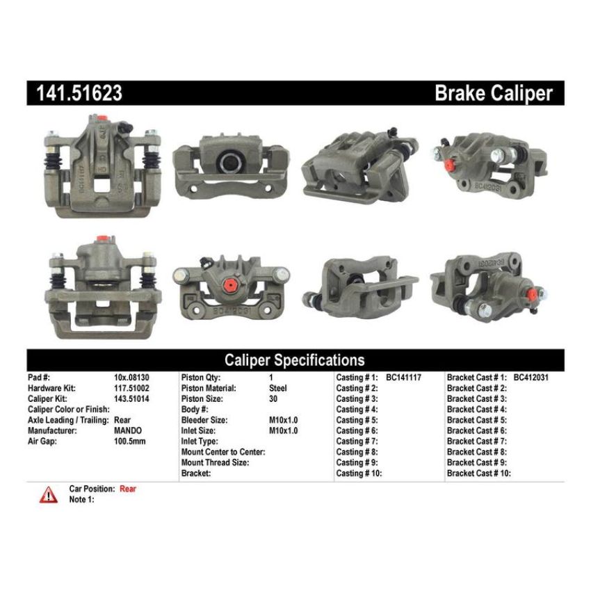 CENTRIC PARTS 141.51623 Centric Semi-Loaded Brake Caliper