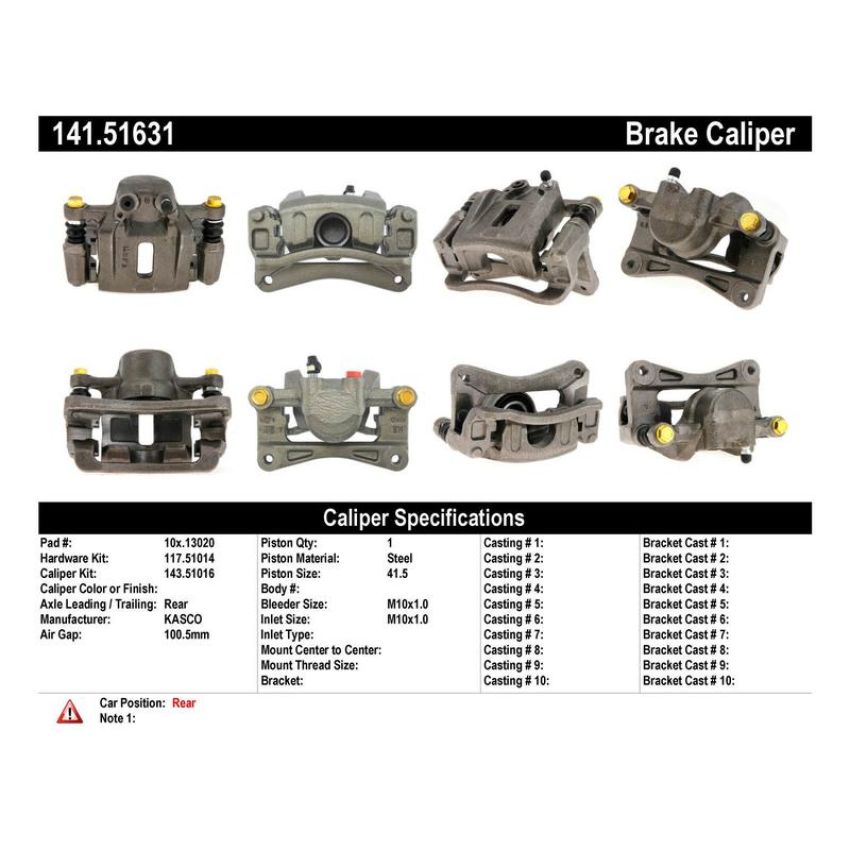 CENTRIC PARTS 141.51631 Centric Semi-Loaded Brake Caliper
