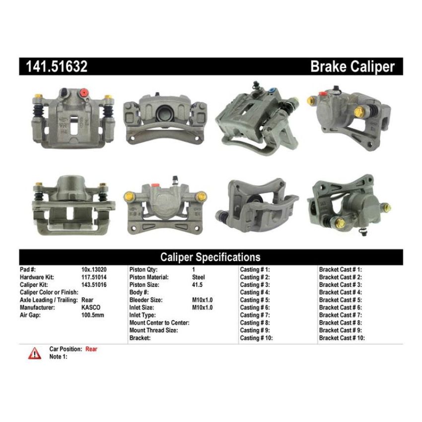 CENTRIC PARTS 141.51632 Centric Semi-Loaded Brake Caliper