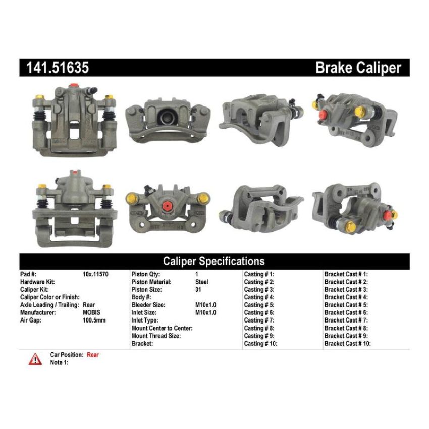 CENTRIC PARTS 141.51635 Centric Semi-Loaded Brake Caliper