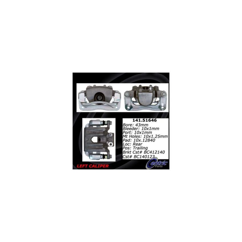 CENTRIC PARTS 141.51646 Centric Semi-Loaded Brake Caliper with New Phenolic Pistons
