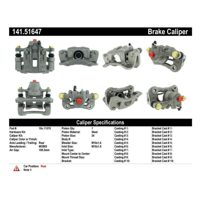 CENTRIC PARTS 141.51647 Centric Semi-Loaded Brake Caliper