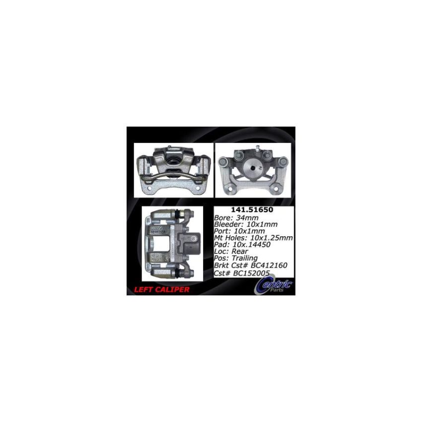 CENTRIC PARTS 141.51650 Centric Semi-Loaded Brake Caliper with New Phenolic Pistons