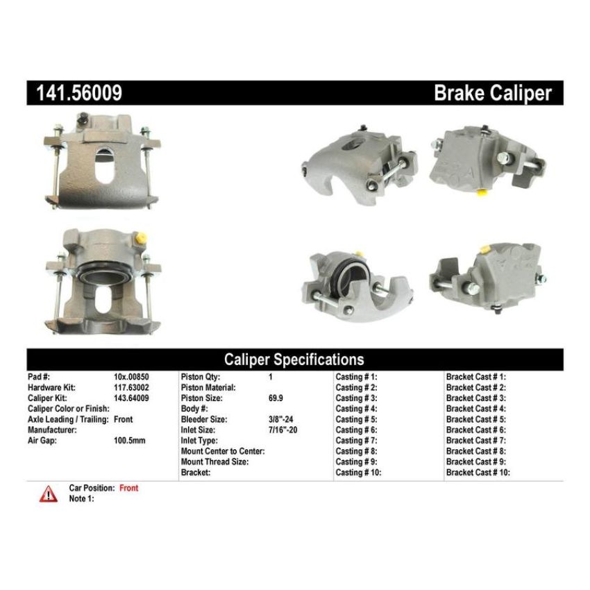 CENTRIC PARTS 141.56009 Centric Semi-Loaded Brake Caliper