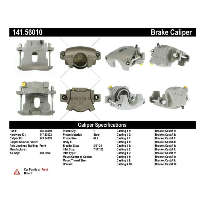 CENTRIC PARTS 141.56010 Centric Semi-Loaded Brake Caliper