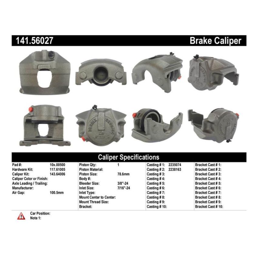 CENTRIC PARTS 141.56027 Centric Semi-Loaded Brake Caliper