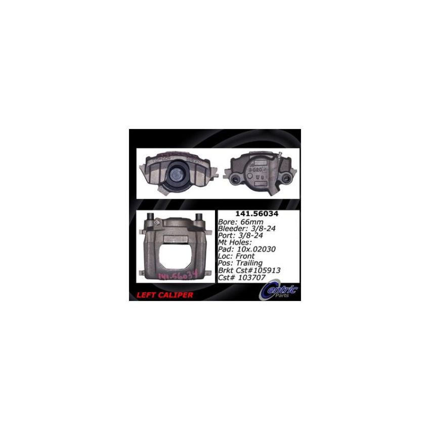 CENTRIC PARTS 141.56034 Centric Semi-Loaded Brake Caliper with New Phenolic Pistons