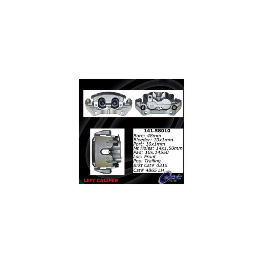 CENTRIC PARTS 141.58010 Centric Semi-Loaded Brake Caliper with New Phenolic Pistons