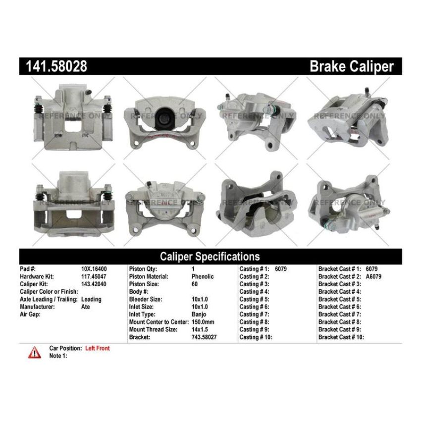 CENTRIC PARTS 141.58028 Centric Semi-Loaded Brake Caliper with New Phenolic Pistons