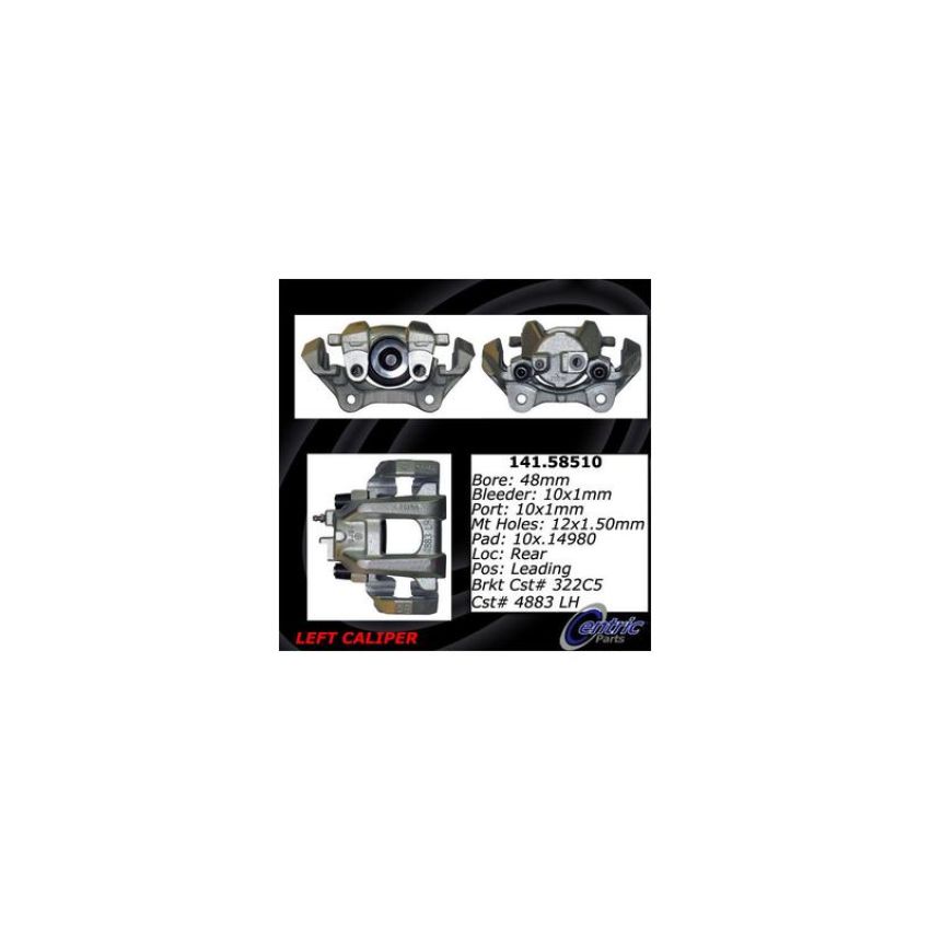 CENTRIC PARTS 141.58510 Centric Semi-Loaded Brake Caliper with New Phenolic Pistons