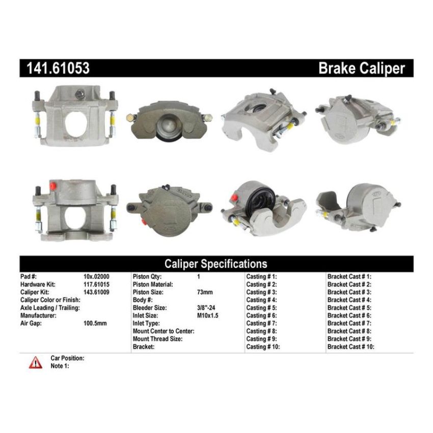 CENTRIC PARTS 141.61053 Centric Semi-Loaded Brake Caliper