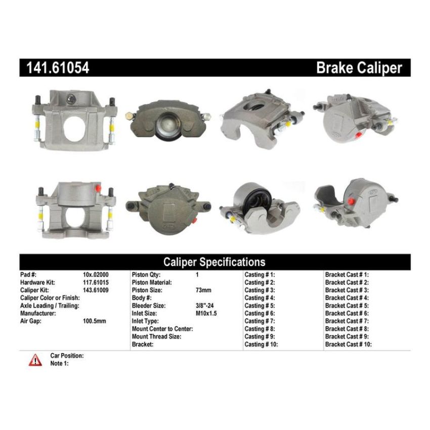 CENTRIC PARTS 141.61054 Centric Semi-Loaded Brake Caliper