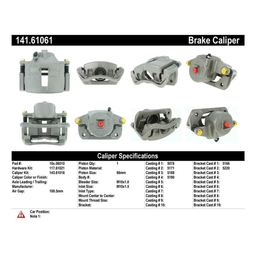 CENTRIC PARTS 141.61061 Centric Semi-Loaded Brake Caliper