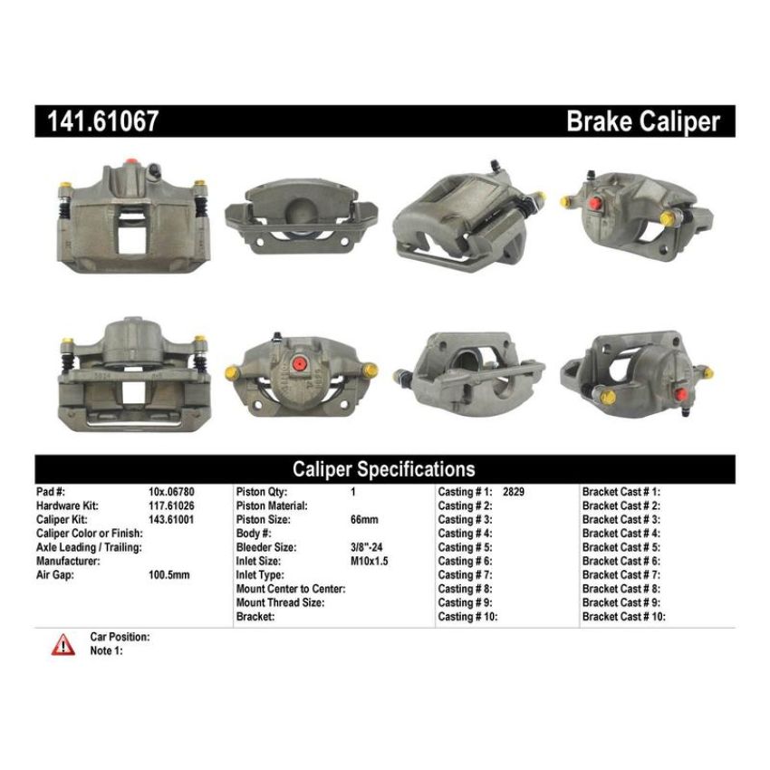 CENTRIC PARTS 141.61067 Centric Semi-Loaded Brake Caliper