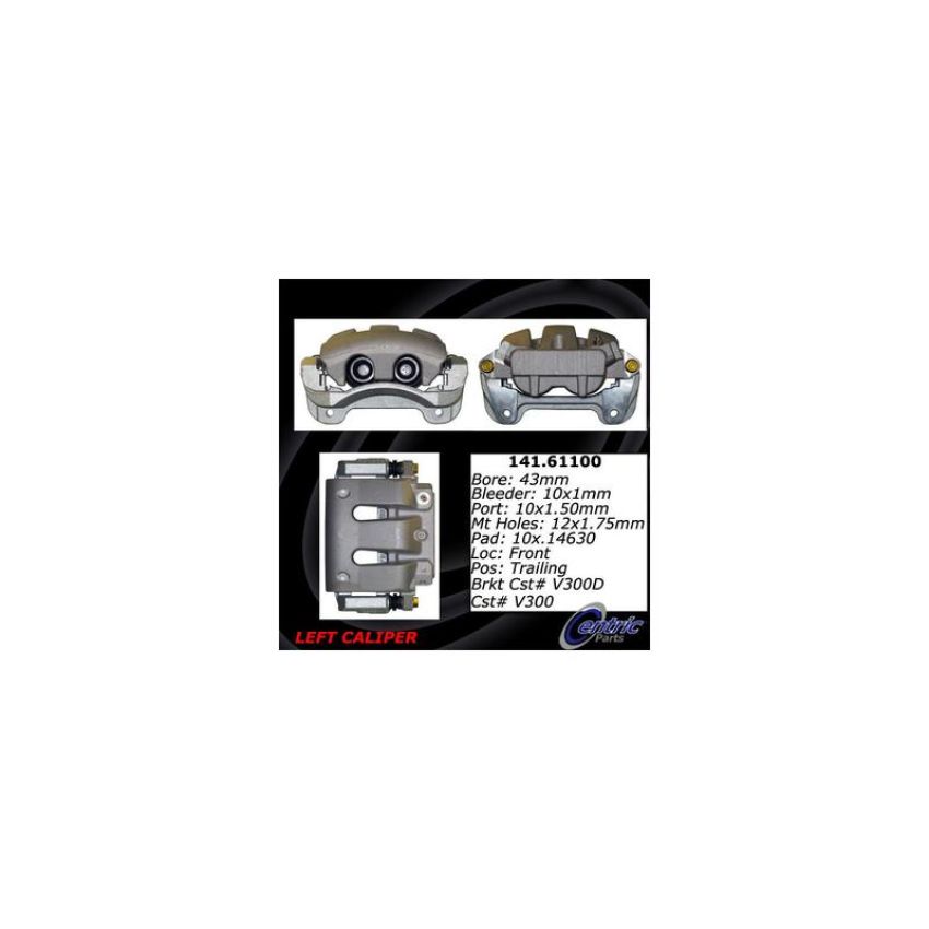 CENTRIC PARTS 141.61100 Centric Semi-Loaded Brake Caliper with New Phenolic Pistons