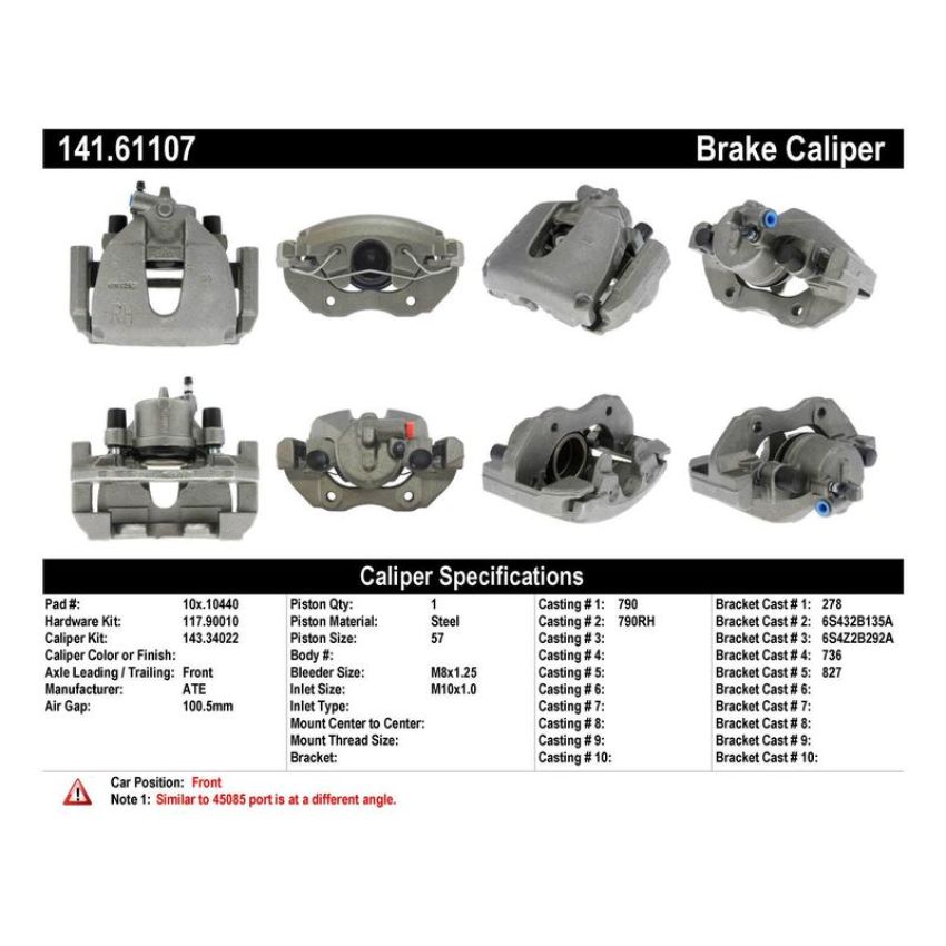 CENTRIC PARTS 141.61107 Centric Semi-Loaded Brake Caliper