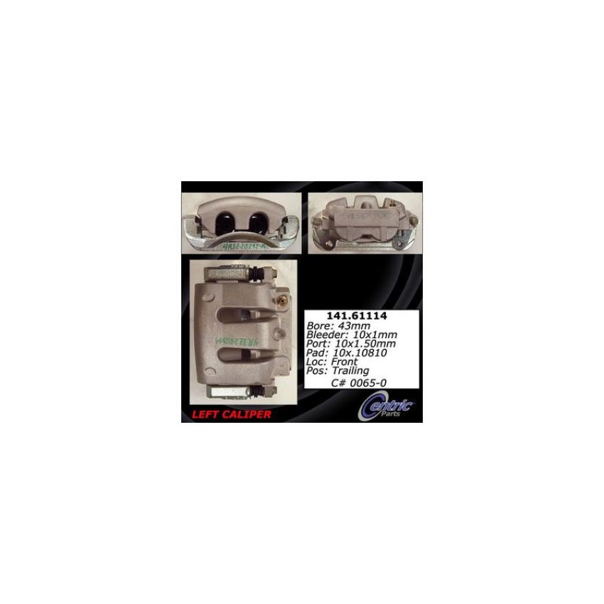 CENTRIC PARTS 141.61114 Centric Semi-Loaded Brake Caliper with New Phenolic Pistons