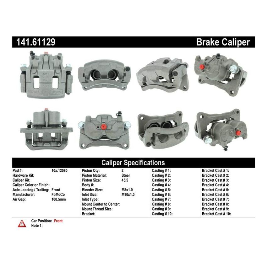 CENTRIC PARTS 141.61129 Centric Semi-Loaded Brake Caliper
