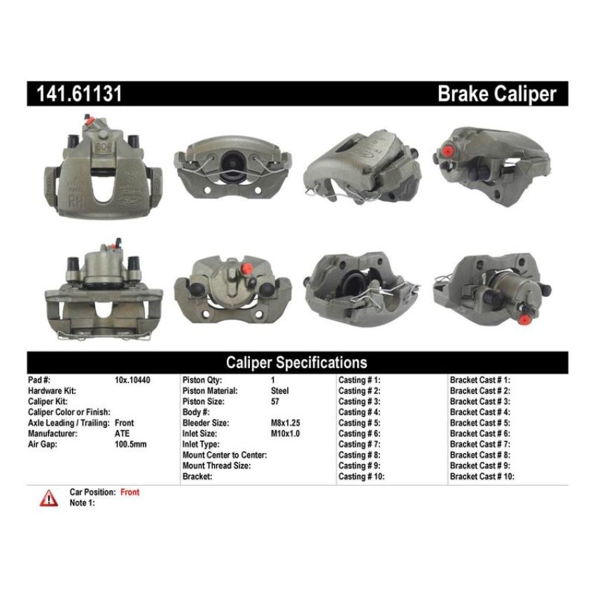 CENTRIC PARTS 141.61131 Centric Semi-Loaded Brake Caliper