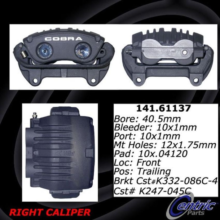 CENTRIC PARTS 141.61137 Centric Semi-Loaded Brake Caliper