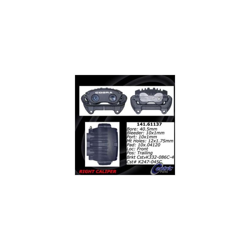 CENTRIC PARTS 141.61137 Centric Semi-Loaded Brake Caliper