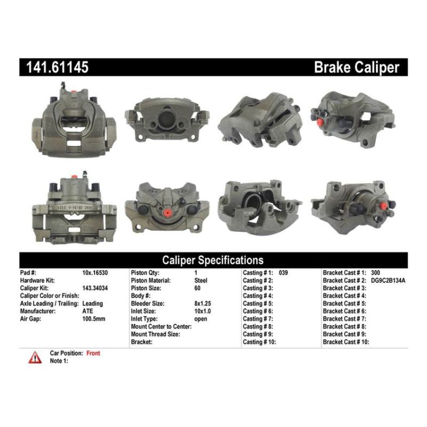 CENTRIC PARTS 141.61145 Centric Semi-Loaded Brake Caliper