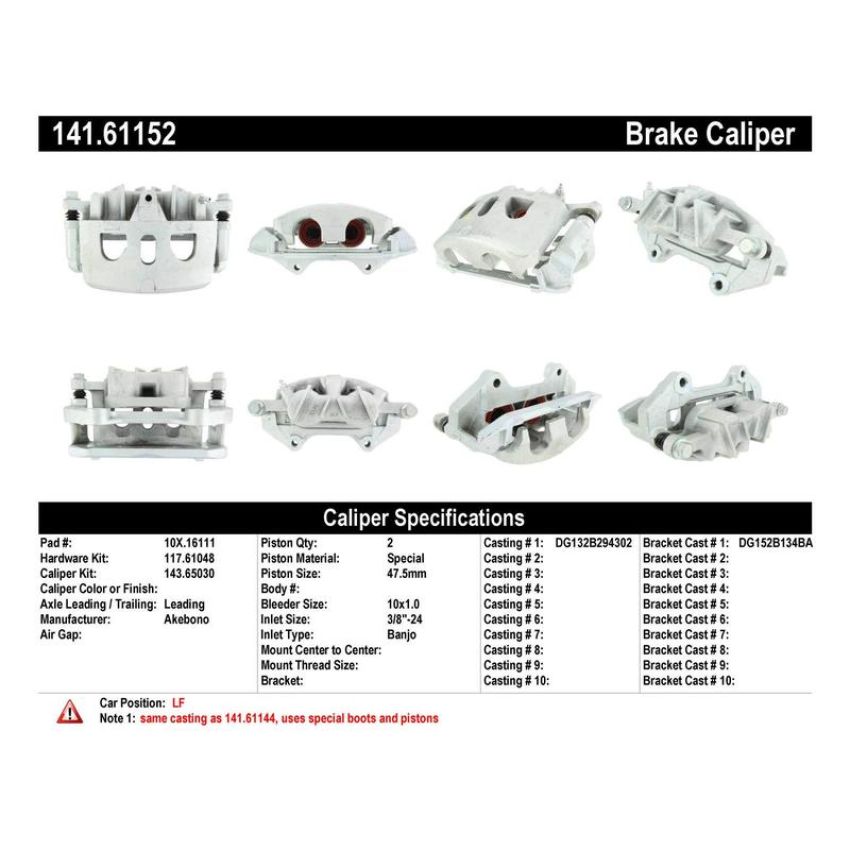 CENTRIC PARTS 141.61152 Centric Semi-Loaded Brake Caliper