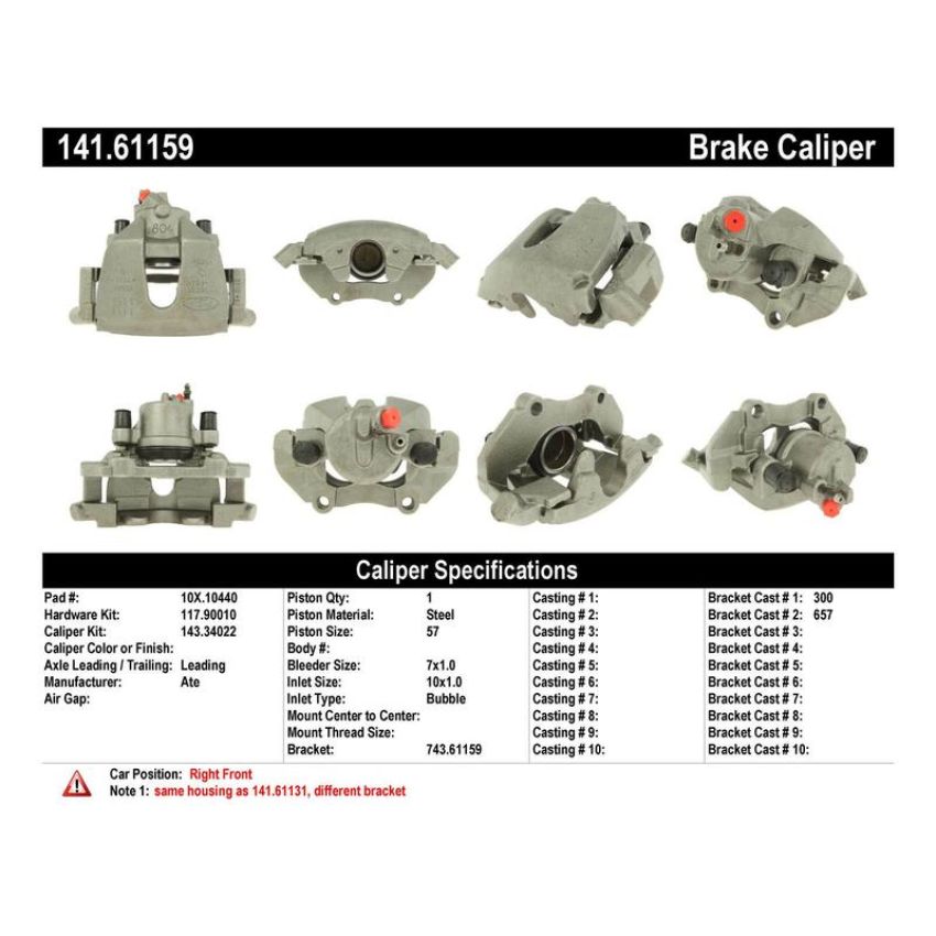 CENTRIC PARTS 141.61159 Centric Semi-Loaded Brake Caliper