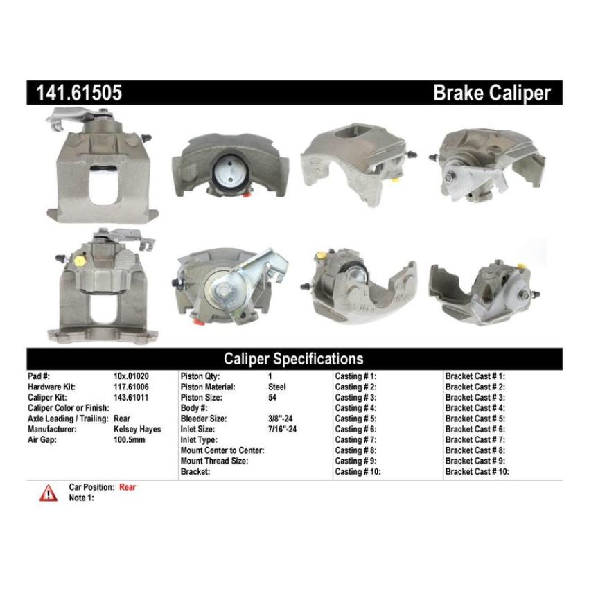 CENTRIC PARTS 141.61505 Centric Semi-Loaded Brake Caliper
