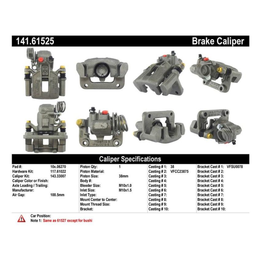 CENTRIC PARTS 141.61525 Centric Semi-Loaded Brake Caliper