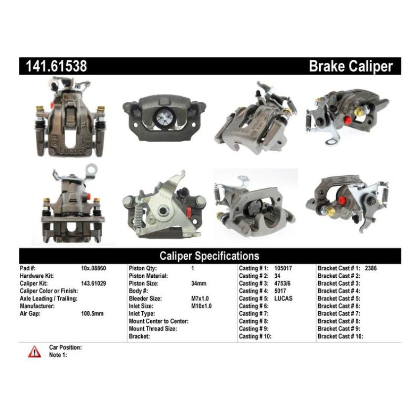 CENTRIC PARTS 141.61538 Centric Semi-Loaded Brake Caliper