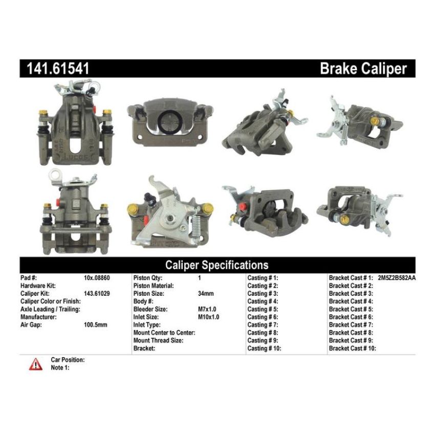 CENTRIC PARTS 141.61541 Centric Semi-Loaded Brake Caliper