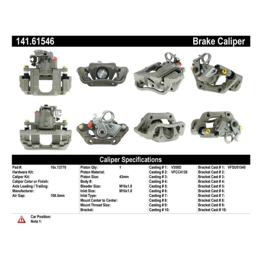 CENTRIC PARTS 141.61546 Centric Semi-Loaded Brake Caliper