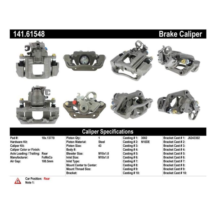 CENTRIC PARTS 141.61548 Centric Semi-Loaded Brake Caliper