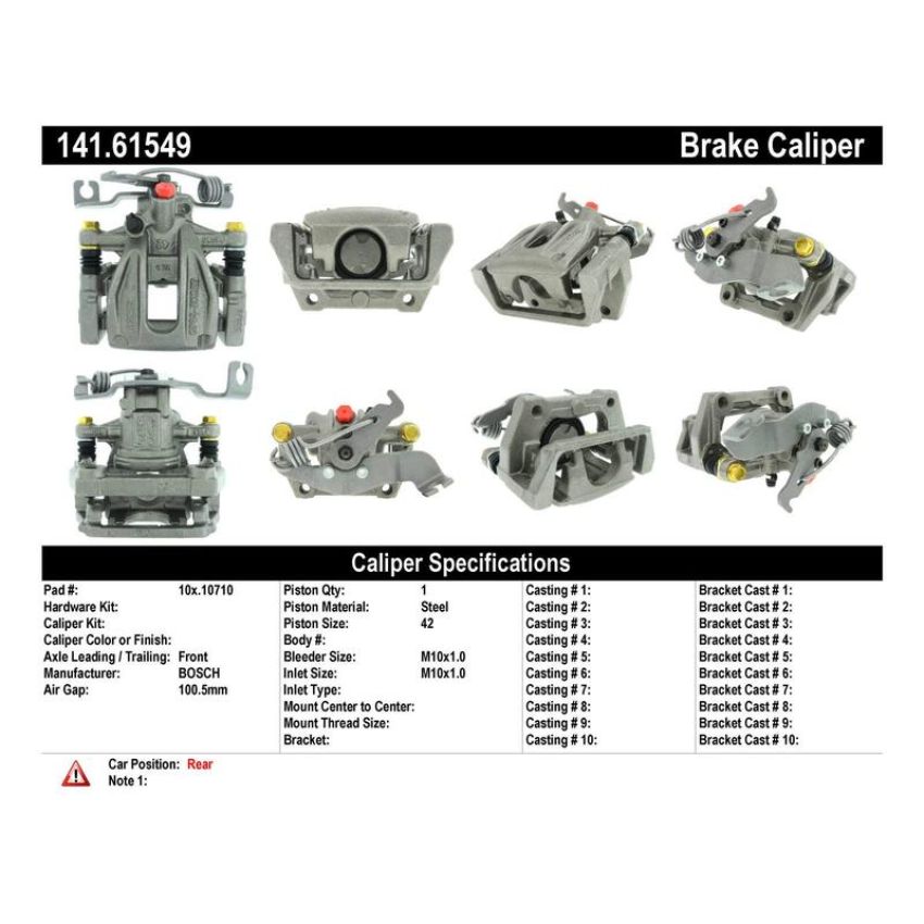 CENTRIC PARTS 141.61549 Centric Semi-Loaded Brake Caliper