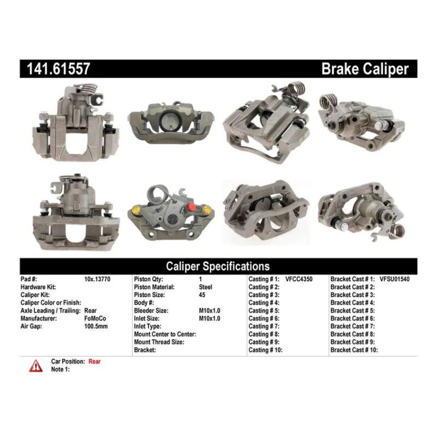 CENTRIC PARTS 141.61557 Centric Semi-Loaded Brake Caliper
