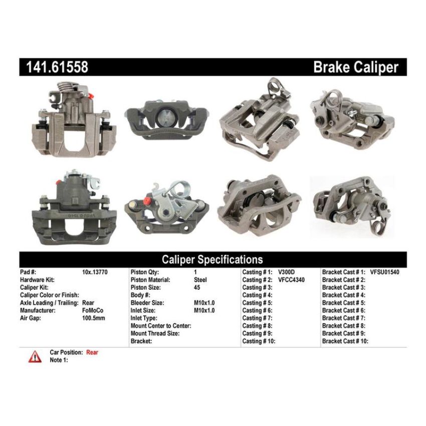 CENTRIC PARTS 141.61558 Centric Semi-Loaded Brake Caliper
