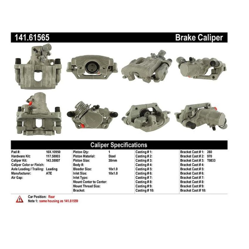 CENTRIC PARTS 141.61565 Centric Semi-Loaded Brake Caliper