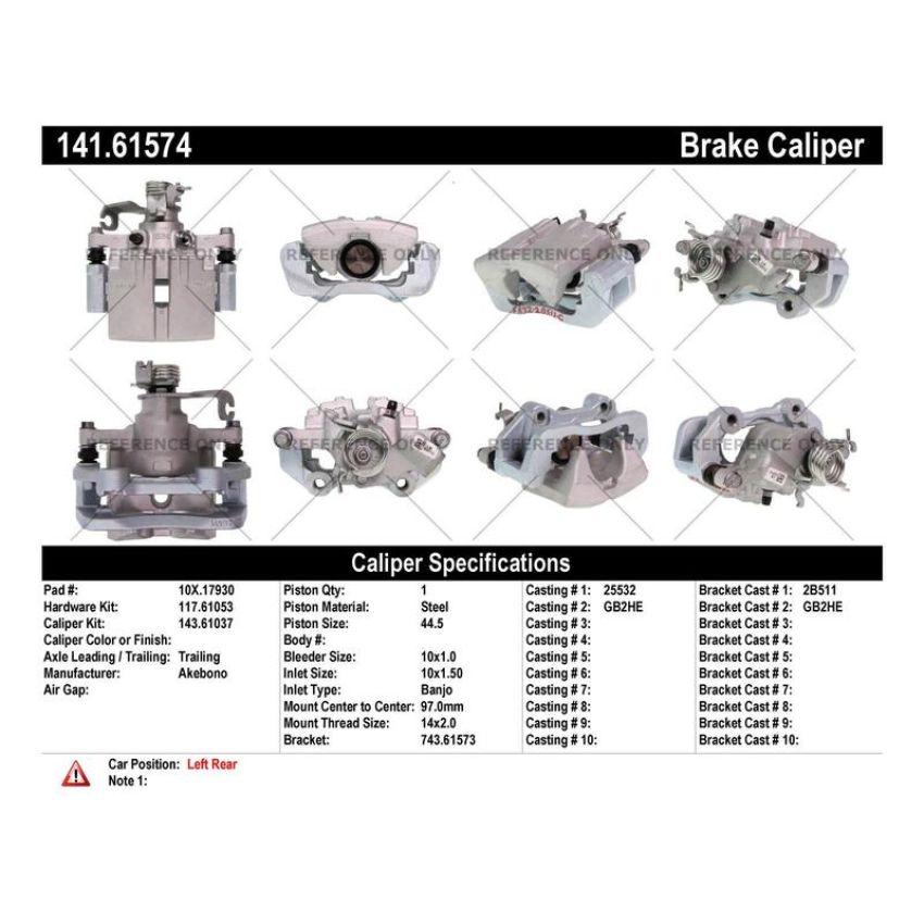 CENTRIC PARTS 141.61574 Centric Semi-Loaded Brake Caliper