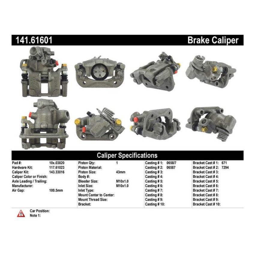 CENTRIC PARTS 141.61601 Centric Semi-Loaded Brake Caliper