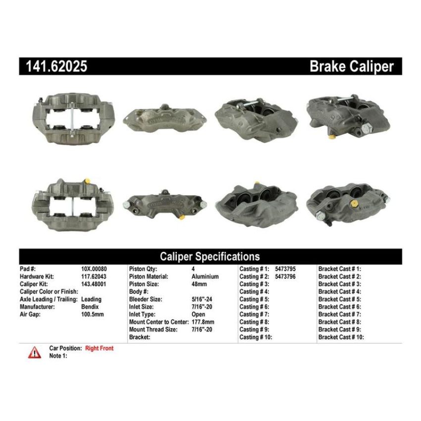 CENTRIC PARTS 141.62025 Centric Semi-Loaded Brake Caliper
