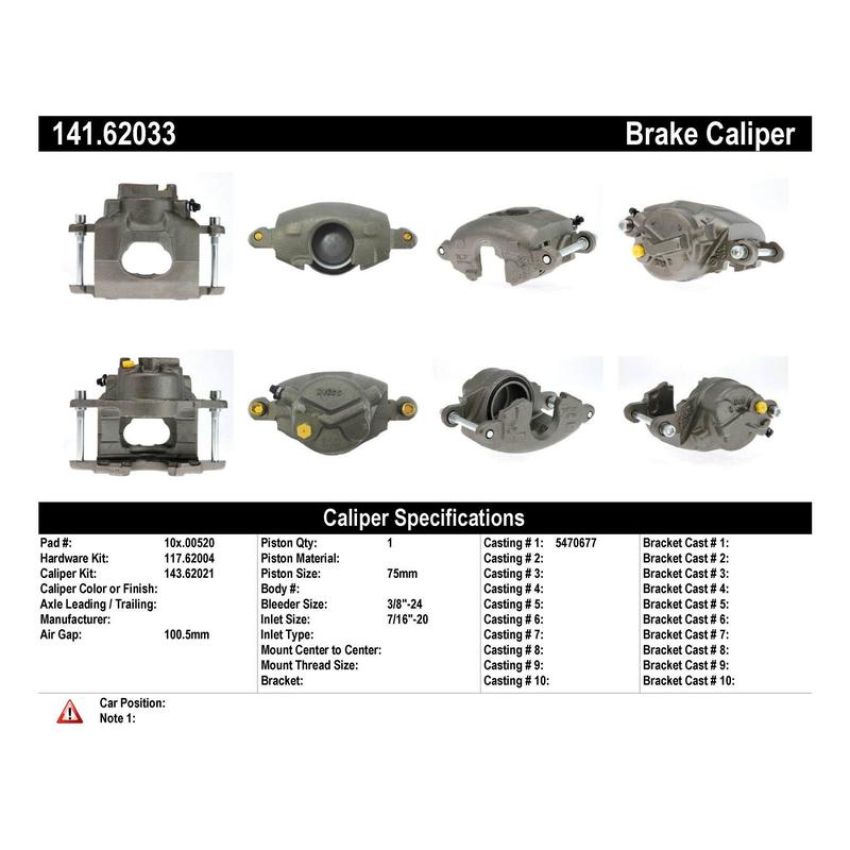 CENTRIC PARTS 141.62033 Centric Semi-Loaded Brake Caliper