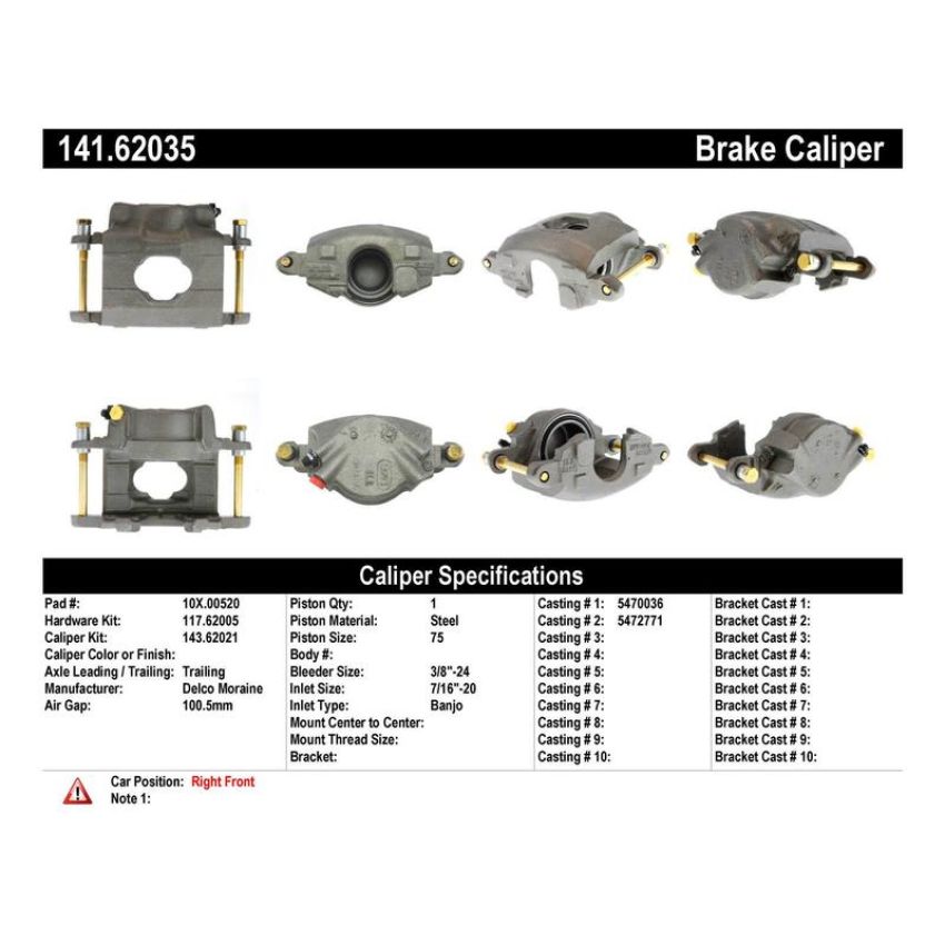 CENTRIC PARTS 141.62035 Centric Semi-Loaded Brake Caliper