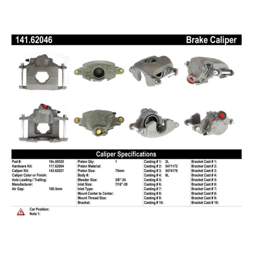 CENTRIC PARTS 141.62046 Centric Semi-Loaded Brake Caliper