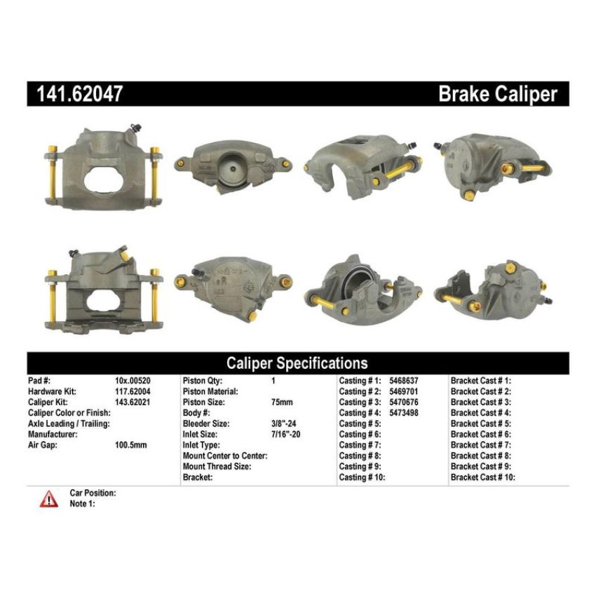 CENTRIC PARTS 141.62047 Centric Semi-Loaded Brake Caliper