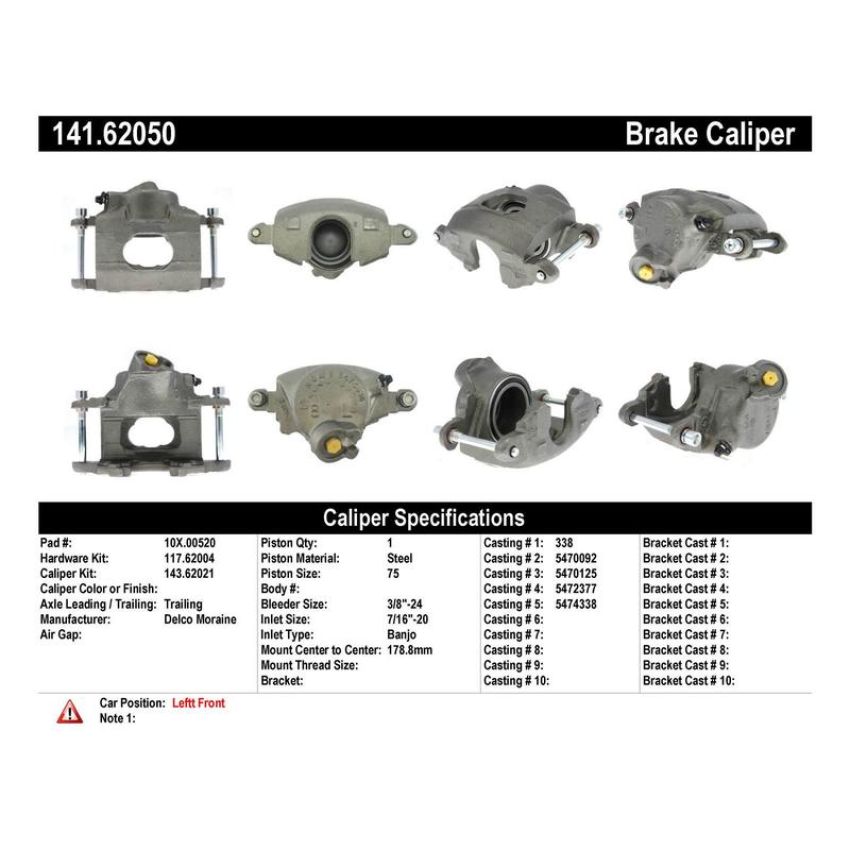 CENTRIC PARTS 141.62050 Centric Semi-Loaded Brake Caliper