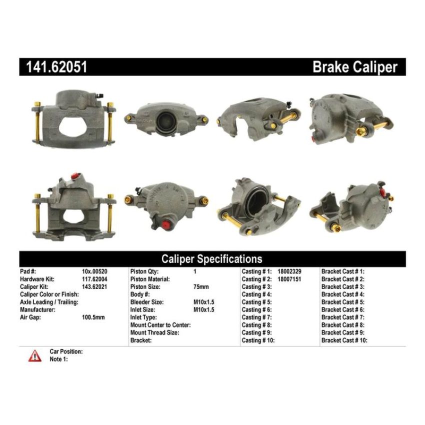 CENTRIC PARTS 141.62051 Centric Semi-Loaded Brake Caliper