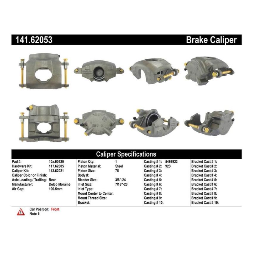 CENTRIC PARTS 141.62053 Centric Semi-Loaded Brake Caliper